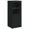 A black sideboard with shelves and a closed cabinet. Anteprima dell’immagine prodotto