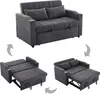 A collage of images showing a gray sofa bed in different configurations. Podgląd zdjęcia produktu