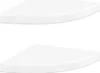 Two white corner shelves are shown against a white background. Voir les images du produit