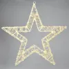 A large, illuminated star decoration made of wire and lights. Podgląd zdjęcia produktu