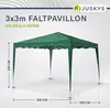 A green pop-up gazebo with dimensions indicated. Podgląd zdjęcia produktu