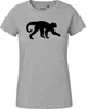 Huuraa Damen T-Shirt Affe Silhouette L Sport Grey Bio Produktbild-Vorschau 2