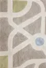 A close-up view of a rug with a city map design. Voir les images du produit