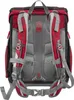 The back view of a red and gray backpack, showing its straps and padding. Anteprima dell’immagine prodotto