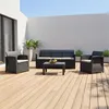 Relaxdays Gartenmöbel Set, 4-teilige Rattan Sitzgruppe, 5 Produktbild-Vorschau 3