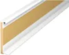 A close-up, angled view of a white PVC trim with a tan insert, set against a white background. Produktbild-Vorschau