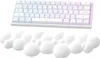 A white keyboard and a white cloud-shaped wrist rest are shown against a white background. Podgląd zdjęcia produktu