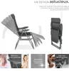 2 chaises de jardin pliantes en aluminium avec appui-tête Voir les images du produit 3
