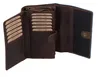 Dunkelbraune Leder Damenbörse 15x9,5x3,5cm, Portemonnaie Produktbild-Vorschau 2