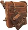 Greenburry Umhängetasche Leder Herren Damen braun VINTAGE Produktbild-Vorschau 12