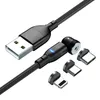 A black charging cable with multiple magnetic adapters for different phone ports. Produktbild-Vorschau