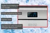 Nahaufnahme des Bedienfelds des Unold Eiswürfelbereiters Edel mit großem LCD-Touchscreen, übersichtl Produktbild-Vorschau