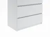 A close-up view of a white chest of drawers against a white background. Produktbild-Vorschau