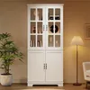 Merax Hochschrank mit LED und Glastüren, Vitrine Produktbild-Vorschau 8