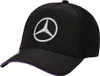 A black Mercedes-Benz cap with the Mercedes-Benz logo prominently displayed. Produktbild-Vorschau