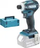 A teal and black Makita impact driver with a battery pack and a teal storage case. Podgląd zdjęcia produktu