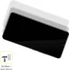A black smartphone screen protector is shown with a graphic indicating it is shockproof. Produktbild-Vorschau