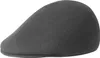 Kangol warme Flatcap Schiebermütze in grau