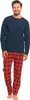 Langer Herren-Pyjama, Karierte Hose, Weihnachtsgeschenk, Produktbild-Vorschau 2