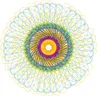 A colorful geometric pattern created by a spiral designer machine. Podgląd zdjęcia produktu