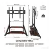 Soporte de TV WISFOR, altura ajustable, con ruedas, base Vista previa de la imagen del producto 3