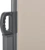 A close-up view of a handle and a section of a beige fabric screen, likely part of a retractable side awning. Produktbild-Vorschau