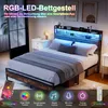 Kovová postel ProximaX 140 × 200 cm s LED osvětlením a Náhled obrázku produktu 2