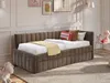Schlafsofa mit Ausziehschublade 90 x 190 cm - Stoff - Braun Produktbild-Vorschau 2