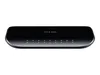 A black TP-Link network switch with 8 ports and indicator lights. Produktbild-Vorschau