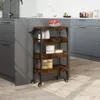 vidaXL Kuchyňský vozík kouřový dub 53x20x76 cm materiál na Náhled obrázku produktu 4