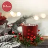 Windlicht Glas mit Adventsgesteck 8cm, rot Produktbild-Vorschau 4