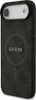 A black phone case with a repeating pattern and the GUESS logo in the center. Podgląd zdjęcia produktu