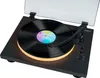 A black turntable with a vinyl record playing and an illuminated ring around the platter. Anteprima dell’immagine prodotto