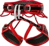 Webee Bigwall Klettergurt von Ocun in Rot und Schwarz; mit gepolsterten Beinschlaufen und verstellbarem Hüftgurt. Anteprima dell’immagine prodotto
