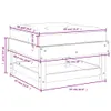 vidaXL Gartenhocker mit Kissen Grau Massivholz Kiefer - Produktbild-Vorschau 9
