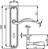 Langschildgarnitur Rebeca Messing brüniert BB für Produktbild-Vorschau 3