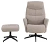 London fauteuil recliner met voetenbank bouclé beige. Productafbeelding-voorbeeld 2
