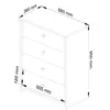 A technical drawing of a white cabinet with dimensions indicated. Produktbild-Vorschau
