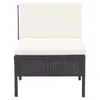 8-tlg. Garten-Lounge-Set mit Auflagen Poly Rattan Schwarz Produktbild-Vorschau 10