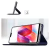 A Huawei Mate 20 Pro phone in a blue flip case, shown in two orientations: standing up and lying flat. Náhľad obrázku produktu