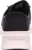 The back view of a black and white sneaker. Voir les images du produit