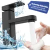 A black faucet is shown with water splashing around it, and hands washing with soap under the running water. A promotional tag is in the upper right corner. Náhled obrázku produktu
