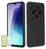A black silicone phone case and a screen protector are displayed next to a smartphone. Anteprima dell’immagine prodotto
