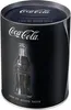 A cylindrical Coca-Cola money box with the brand logo and a depiction of a Coca-Cola bottle. Produktbild-Vorschau