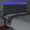 vidaXL LED Kopfteil Dunkelgrau 180x5x118/128 cm Stoff Produktbild-Vorschau 3