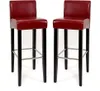 2er-Set Barhocker Barstuhl N25, Leder, 102x44x37 cm  rot Produktbild-Vorschau 4