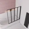 100x140cm Schwarz 4-ftg. Faltbare Badewanneaufsatz 4mm ESG Produktbild-Vorschau 3