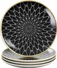 Intirilife 4x Porcelanowy talerz Pattern Connected - Czarny Podgląd zdjęcia produktu 1