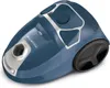 A blue and silver Rowenta vacuum cleaner is shown from a diagonal angle against a white background. Voir les images du produit