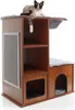 Fudajo Kratzbaum aus Holz 80,5 cm mit Katzenhaus, Design Produktbild-Vorschau 2
